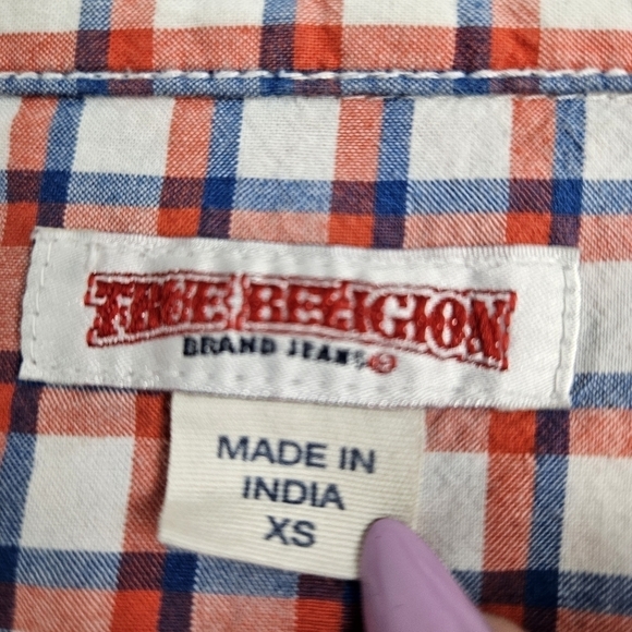 True Religion Plaid Snap Button Front Women’s Pocket Top XS - Picture 4 of 8